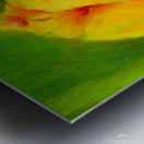 Yellow tulip triptych middle acrylic painting  Metal print