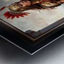 Golden Vision Of The Akladia She Warrior Guardian Captivating AI Concept Art by Xzendor7 Metal print