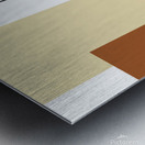 Beige and Black Geometric Abstract Metal print