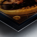 Gilded Celestial Stunning Portrait Of Zayna KhelDara Mesmerizing  AI Concept Art by Xzendor7 Metal print