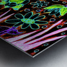 Abstract Neon Floral Design Metal print