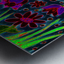 Abstract Neon Floral Dance Metal print