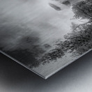 Illuminated  Vertical Yosemite Half Dome in Black and White Metal print