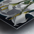 Moon shining over Calla Lily flowers  Cyberpunk style Metal print