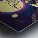 Moon shining over Calla Lily flowers  Psychedelic style Metal print