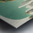 Nature reclaiming cities. Illustration style Metal print