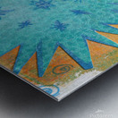 Little blue heart mixed media abstract artwork Metal print