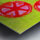 pink grapefruit twist abstract acrylic painting Metal print