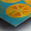 orange twist abstract acrylic painting Metal print