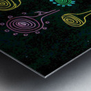 Abstract Colourful Spiral Flowers Metal print