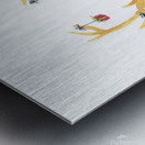 Christmas deer watercolor painting Metal print