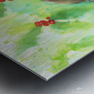 Robin in a holly bush Metal print