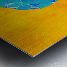 Orange in a blue bowl collage Metal print