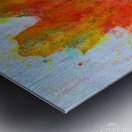 Single maple leaf in fall acrylic painting Metal print