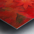 Red maple leaves acylic painting Metal print