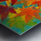 Colorful maple leaves acrylic painting Metal print