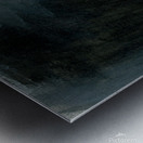 Light in the dark black and white cat acrylic painting Metal print