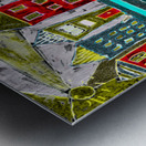 Abstract Vibrant Village Metal print