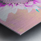 Sweet Pink Hibiscus Sunflower Metal print