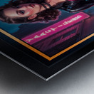 Nymia In Pink Latex In A Rain Soaked Neon City Mesmerizing AI Concept Art by Xzendor7 Metal print