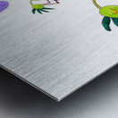 Abstract Doodle Cute Birds Metal print