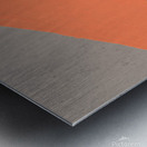 Cat Stretching in Orange on Gray Metal print