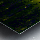 Cat in Greenery with Fireflies Metal print