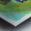 Great tit with sunflowers acrylic painting  Metal print