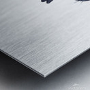 Black cat silhouette watercolor painting Metal print