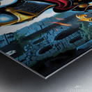 Epic Knight with Flaming Sword – Medieval Fantasy Warrior Art Metal print