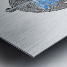 Hamsa Mircro-Blessing with a Blue Fern Monoprint Metal print