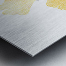 Hamsa Micro-Blessing with a Genko Leaf Monoprint Metal print