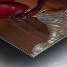 Red rotary phone Metal print