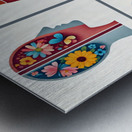 Medical Illustration of Brain and Heart – Clinic Wall Art Metal print