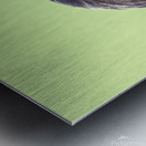 Close up profile of single American Crow Metal print