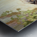 a digital painting of a solitary red lea P3Wi0kVV Metal print