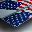 Flags in field Metal print