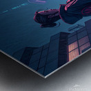 Neon Samurai on a Rainy Tokyo Rooftop Metal print