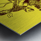 Vintage Wyoming Cowboy Art Metal print