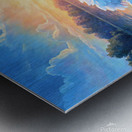 Romantic Swans at Sunset – Love on the Lake Metal print