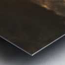 Into the Descent — Gravel Rider in the Storm Metal print