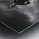 Edge of the Storm — Trail Runner on a Rocky Ridge Metal print