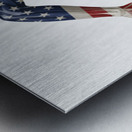 Stars and Stripes in Motion – Female U.S. Flag Muscular Anatomy Runner Metal print