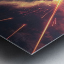 Apocalyptic Scene: Giant Waves and Meteor Strikes Metal print