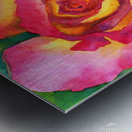Beautiful rose watercolor painting Metal print