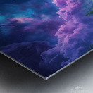 Fantasy Waterfall Under a Cosmic Sky – Dreamlike Surreal Landscape Metal print