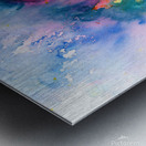 Oak leaves in autumn watercolor painting  Metal print