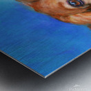 Long haired dachshund portrait acrylic painting Metal print