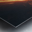 Burning Meteor Over the City – Dramatic Night Sky Art Metal print