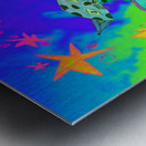 Abstract Cats Pug and Stars Metal print